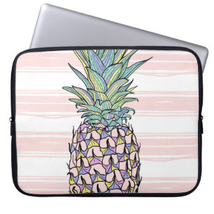 Colourful vintage pineapple illustration. laptop sleeve