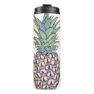 Colourful vintage pineapple illustration. thermal tumbler
