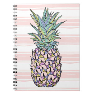 Colourful vintage pineapple notebook