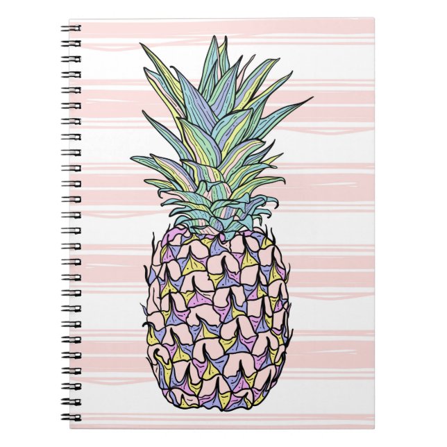 Colourful vintage pineapple notebook (Front)