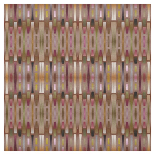 Colourful Vintage Retro Chic Nouveau Deco Pattern Fabric (Swatch)