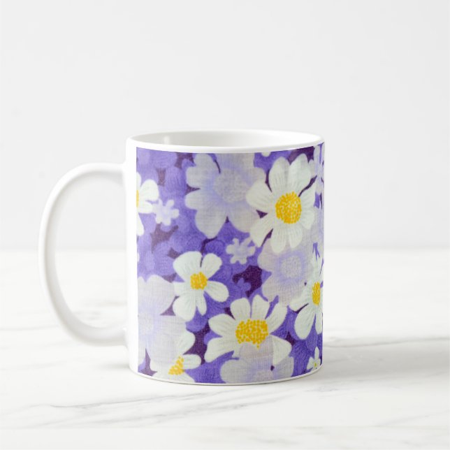 Colourful Vintage: Seamless Flower Pattern Coffee Mug (Left)