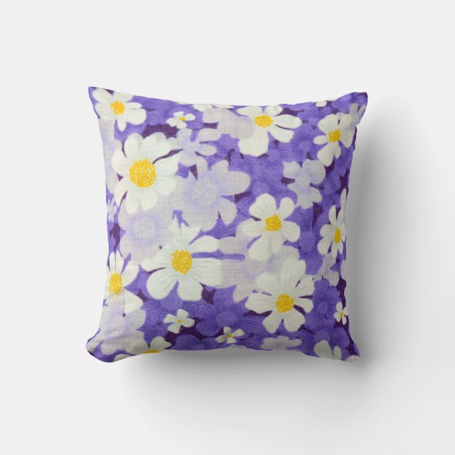 Colourful Vintage: Seamless Flower Pattern Cushion (Front)