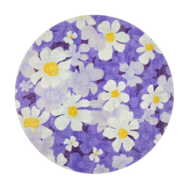 Colourful Vintage: Seamless Flower Pattern Cutting Board (Front)