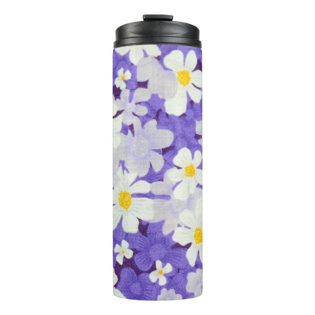 Colourful Vintage: Seamless Flower Pattern Thermal Tumbler (Front)
