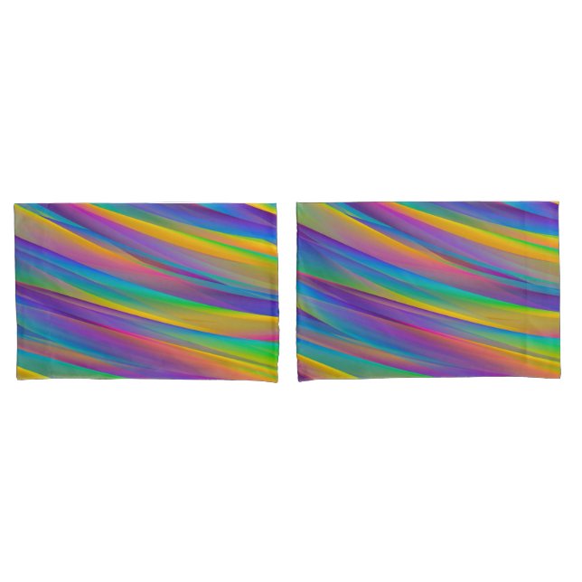 Colourful Vintage Spectrum Waves | Pillowcase (Front-Set)