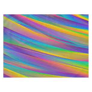Colourful Vintage Spectrum Waves Tablecloth
