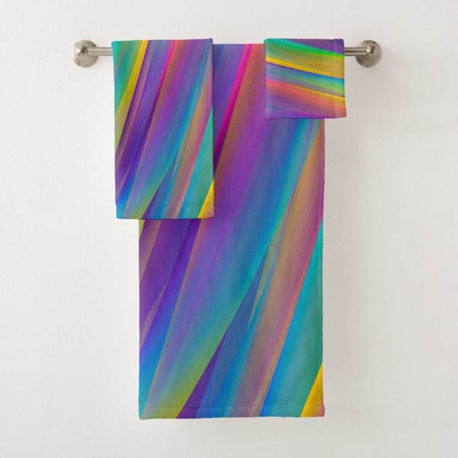 Colourful Vintage Spectrum Waves | Towel Set (Insitu)