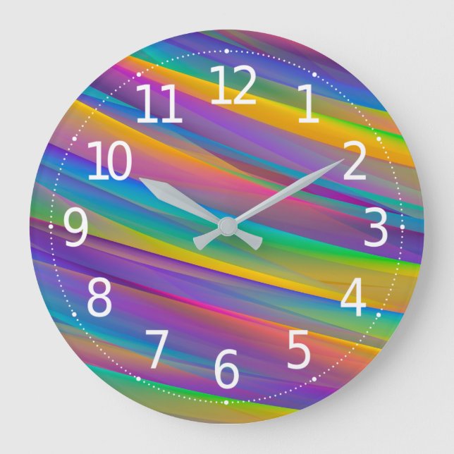 Colourful Vintage Spectrum Waves | Wall Clock (Front)