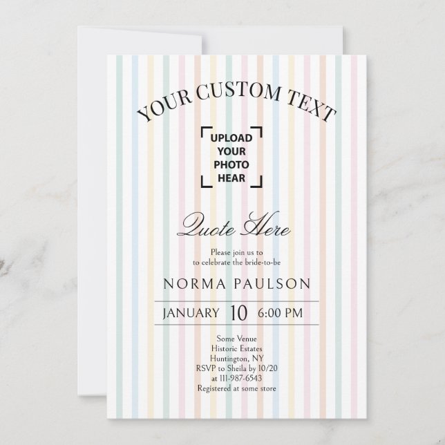 Colourful Vintage Stripe Bachelorette Party Weeken Invitation (Front)