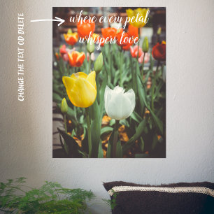 Colourful vintage style spring tulips poster