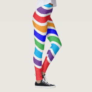 Colourful Vintage Torn Paper Effect Custom Leggings