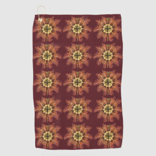 Colourful Vintage Tunicate illustration Golf Towel