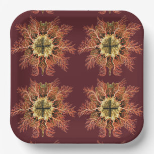 Colourful Vintage Tunicate illustration Paper Plate