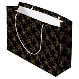 Colourful vintage turtle design large gift bag
