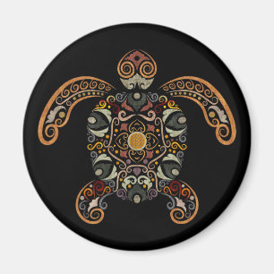 Colourful vintage turtle design magnet