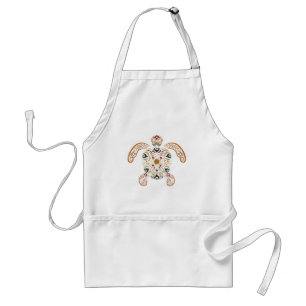 Colourful vintage turtle design standard apron