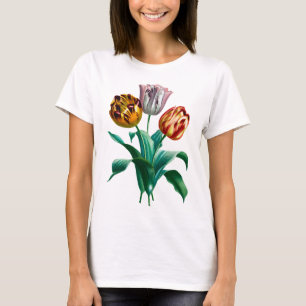 Colourful Vintage Watercolor Tulip Flowers Bouquet T-Shirt