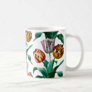 Colourful Vintage Watercolor Tulip Flowers Pattern Coffee Mug