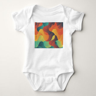 Colourful vintage wave abstract pattern baby bodysuit