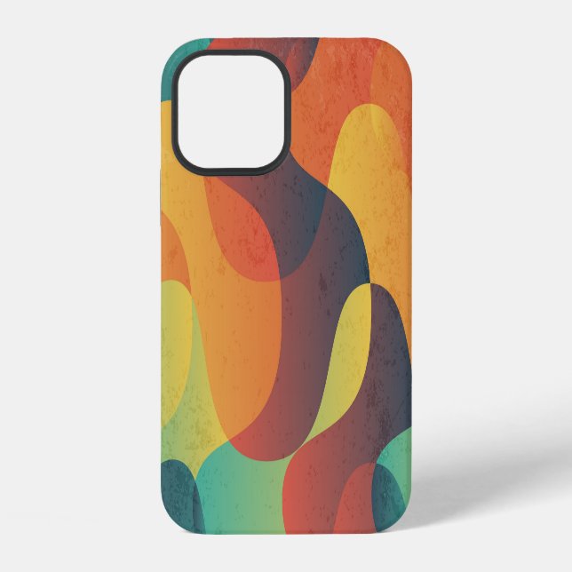 Colourful vintage wave abstract pattern iPhone case (Back)
