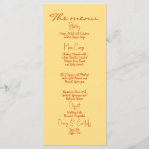 Colourful Vintage Wedding Menu Card.wedding suites