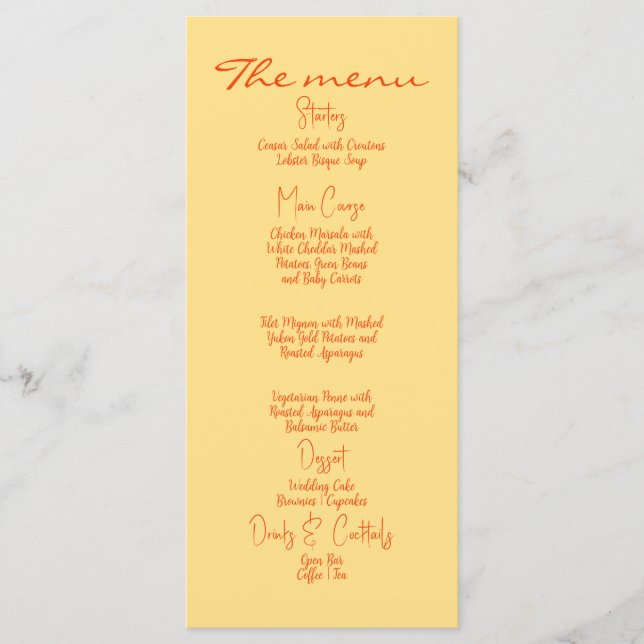 Colourful Vintage Wedding Menu Card.wedding suites (Front)