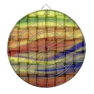 Colourful vintage wicker art graphic design dartboard