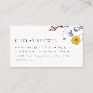 Colourful Vintage Wildflower Display Shower Enclosure Card