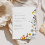 Colourful Vintage Wildflower Wedding  Invitation<br><div class="desc">Introducing our vintage wildflower wedding invitation with a colourful vintage wildflower design! This invitation is perfect for those who want to add a touch of playful whimsy to their special day. The design features a variety of wildflowers, including poppies, larkspur, bluebells, forget-me-nots and other stunning flowers in various shades of...</div>