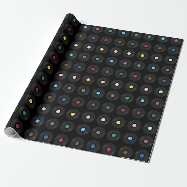 Colourful Vinyl Record classic  Wrapping Paper (Unrolled)