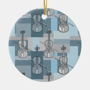 Colourful Violin Blocks Ceramic Tree Decoration