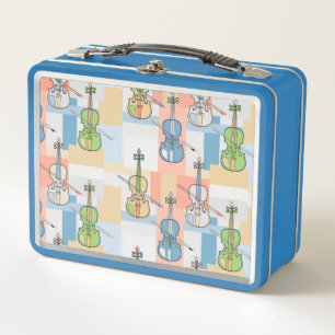 Colourful Violin Blocks Metal Lunch Box
