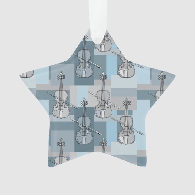 Colourful Violin Blocks Ornament (Front)