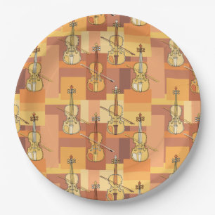 Colourful Violin Blocks Paper Plate