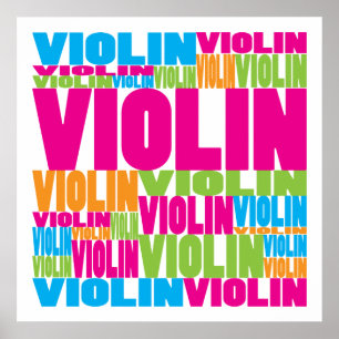 Colourful Violin Poster