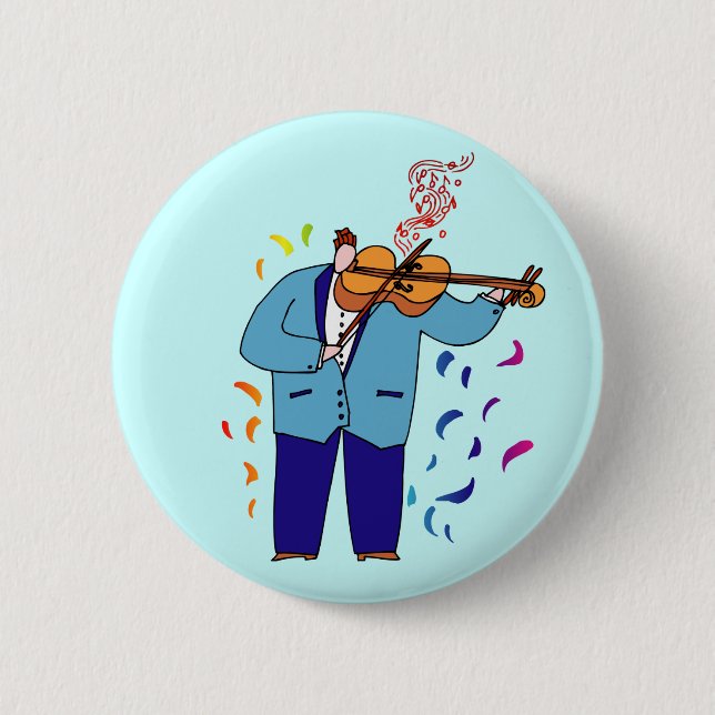 Colourful Violinist Button (Front)