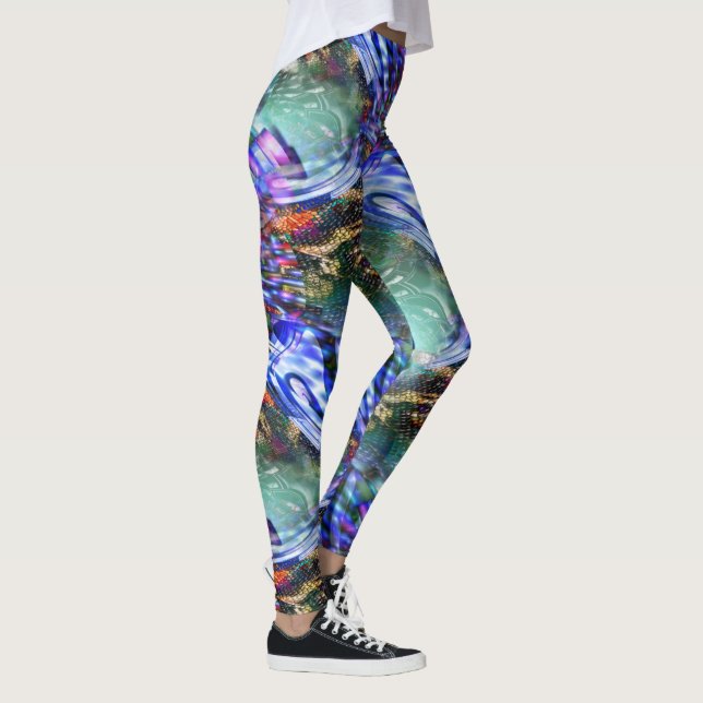 Colourful virtual image fluctuation over battleshi leggings (Right)