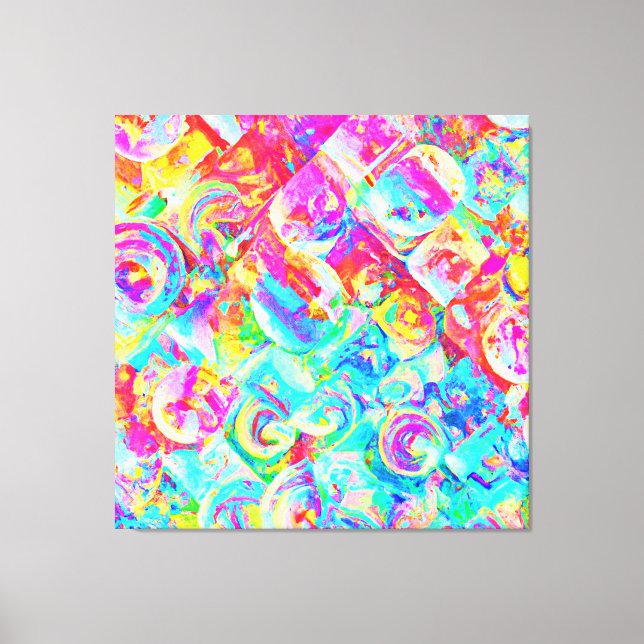 Colourful Vivid Abstraction Pattern Canvas Print (Front)