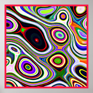 Colourful Vivid Abstraction Pattern Poster