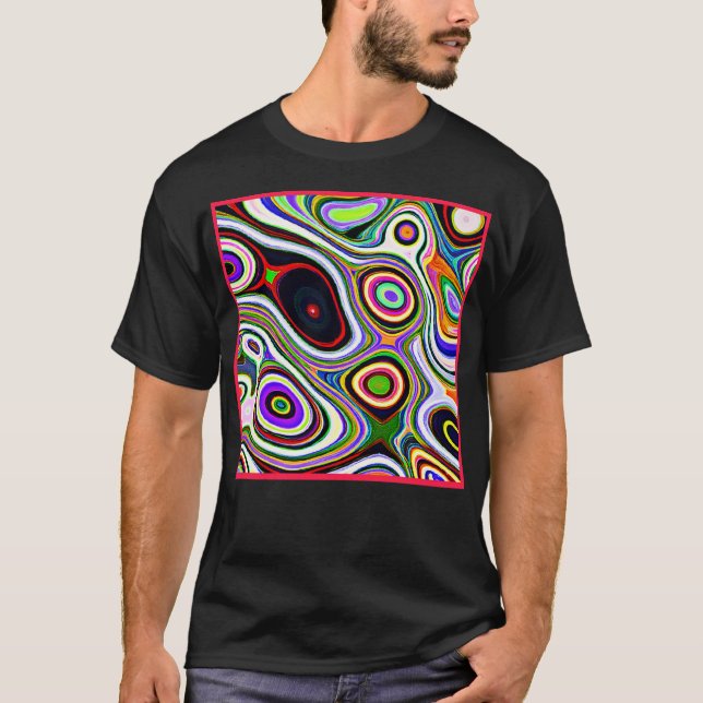 Colourful Vivid Abstraction Pattern T-Shirt (Front)
