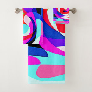 Colourful Vivid Abstractions Pattern Bath Towel Set