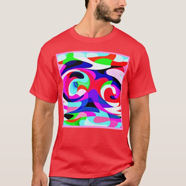 Colourful Vivid Abstractions Pattern T-Shirt (Front)