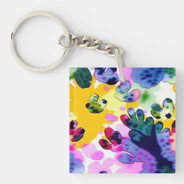 Colourful vivid design  key ring (Front)