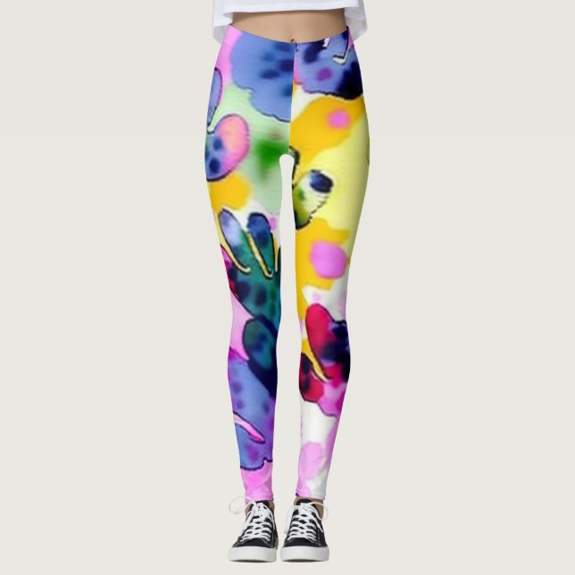 Colourful vivid design  leggings (Front)