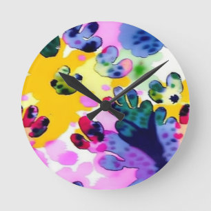 Colourful vivid design  round clock