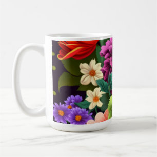 Colourful vivid flowers coffee mug