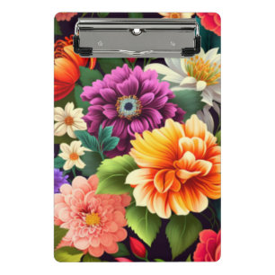 Colourful vivid flowers mini clipboard