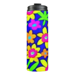 Colourful vivid flowers thermal tumbler