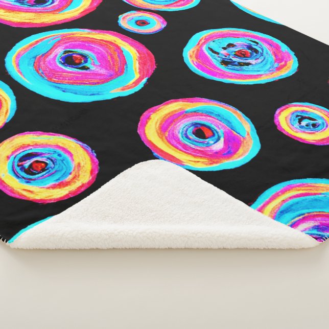 Colourful Vivid Pattern Design Sherpa Blanket (3/4)